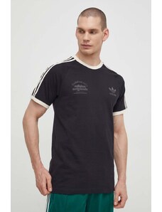 adidas Originals t-shirt bawełniany męski kolor czarny z aplikacją IS1413