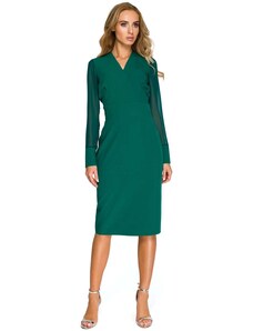 Style Sukienka ołówkowa z szyfonowymi rękawami - zielona - Rozmiar: S