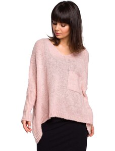Be Knite Sweter oversize z kieszonką - różowy - Rozmiar: Uniwersalny