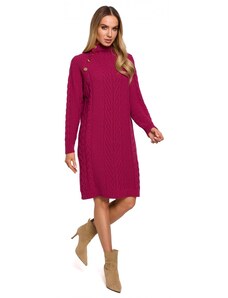 MOE Swetrowa sukienka z golfem - różowa - Rozmiar: S/M