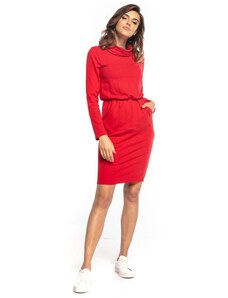 Tessita Sukienka bawełniana z golfem - czerwona - Rozmiar: XS