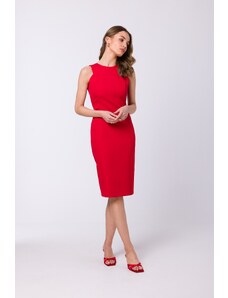 Style Letnia ołówkowa sukienka - Czerwona Rozmiar: S
