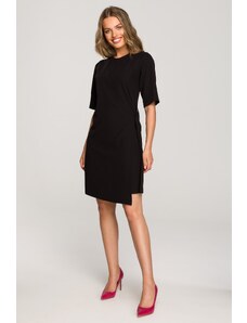 Style Midi sukienka z podwujnym przodem - Czarna - Rozmiar: S