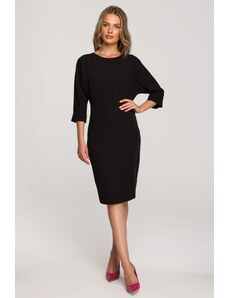 Style Ołówkowa sukienka z okrągłym dekoltem - Czarna Rozmiar: S