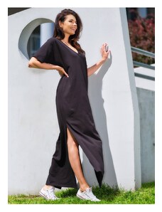 Infinite You Maxi sukienka z długim rozcięciem - czarna - Rozmiar: S/M