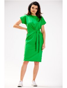 Infinite You Midi dzianinowa sukienka z wiązaniem - zielona - Rozmiar: S