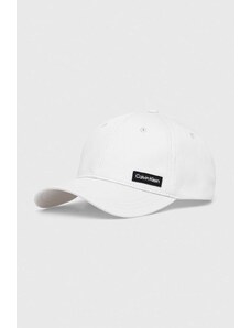 Calvin Klein czapka z daszkiem bawełniana kolor biały