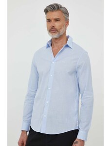 Armani Exchange koszula bawełniana męska kolor niebieski regular z kołnierzykiem klasycznym 3DZC38 ZN4OZ