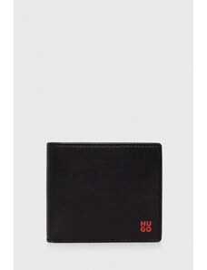 HUGO portfel skórzany męski kolor czarny 50516966