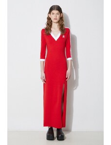 adidas Originals sukienka kolor czerwony maxi dopasowana II0750