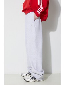 adidas Originals spodnie dresowe bawełniane kolor szary melanżowe IL0851