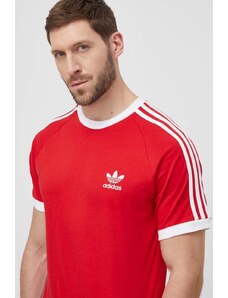 adidas Originals t-shirt bawełniany Adicolor Classics 3-Stripes kolor czerwony wzorzysty IA4852