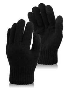 Rękawiczki męskie zimowe czarne z dotykiem do telefonu paolo peruzzi br-08-bl