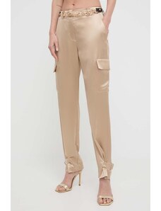 Guess spodnie MARZIA damskie kolor beżowy proste high waist W4GB50 WG7C0