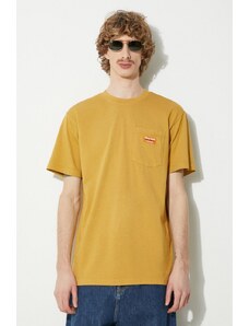 Market t-shirt bawełniany Hardware Pocket T-Shirt męski kolor żółty gładki 399001802