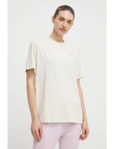 New Balance t-shirt bawełniany WT41501LIN damski kolor beżowy