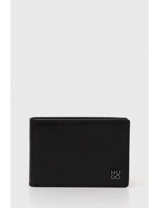 HUGO portfel skórzany męski kolor czarny 50519512