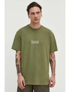 Vans t-shirt bawełniany męski kolor zielony z nadrukiem