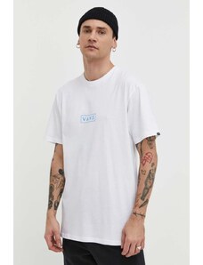 Vans t-shirt bawełniany męski kolor biały z nadrukiem