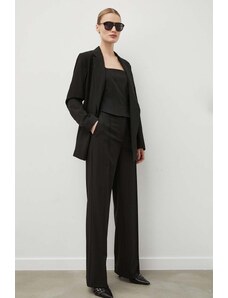 Samsoe Samsoe spodnie SALOT damskie kolor czarny proste high waist F24100050