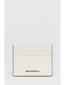 Karl Lagerfeld etui na karty skórzane kolor biały