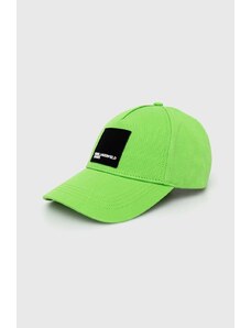 Karl Lagerfeld Jeans czapka z daszkiem bawełniana kolor zielony z aplikacją