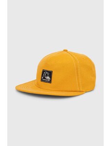 Quiksilver czapka z daszkiem bawełniana kolor żółty z aplikacją