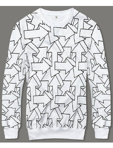 J STYLE Męska bluza geometryczny wzór biała (8B1111-1)