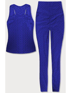 J STYLE Sportowy komplet top i legginsy niebieski (YW88037-9)