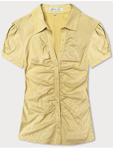 Forget me not FASHION Bluzka z krótkim rękawem żółta w paski (SST16222D)