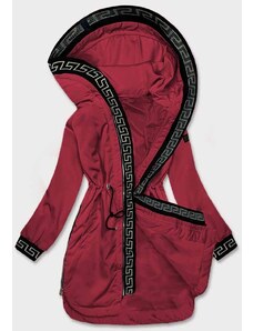 Cienka kurtka damska z ozdobną lamówką S'West ciemny czerwony (B8140-27)