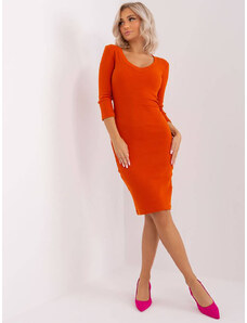 Factory Price Dopasowana sukienka w prążki pomarańczowa (5579-20)