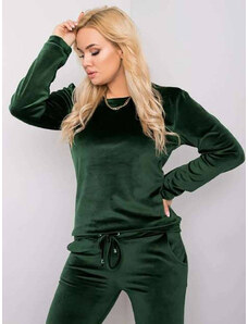Factory Price Welurowy dres damski plus size ciemny zielony (6085)