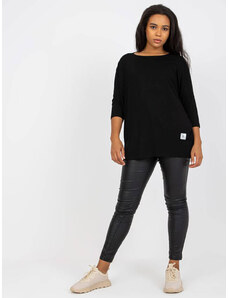 Factory Price Bawełniana bluzka plus size czarna (3770)