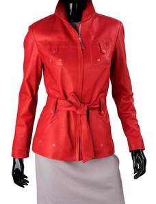 KAM462 - czerwona przejściowa kurtka damska na wiosnę i jesień DORJAN