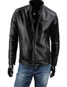 CARLO MONTI REX950 - czarna skórzana rockowa kurtka męska typu biker DORJAN