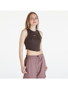 Damski top Nike Sportswear Essentials Women's Ribbed Cropped Tank Baroque Brown/ Sail