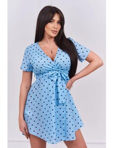 ModaMia Sukienka w kropki niebieski