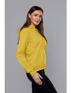 J STYLE Damska bluza dresowa żółta (w02-28)