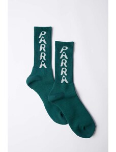by Parra skarpetki Hole Logo Crew Socks męskie kolor zielony 51177
