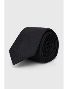 HUGO krawat jedwabny kolor czarny 50515589
