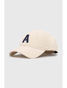 AAPE czapka z daszkiem bawełniana 3D "A" Font kolor beżowy z aplikacją ACP5227