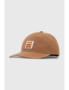 Carhartt WIP czapka z daszkiem bawełniana Field Cap kolor brązowy z aplikacją I033216.HZXX