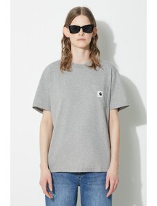 Carhartt WIP t-shirt bawełniany S/S Pocket T-Shirt damski kolor szary I032215.V6XX