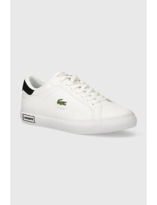 Lacoste sneakersy skórzane Powercourt Logo Tongue Leather kolor biały 47SMA0082