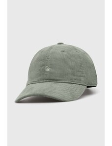Carhartt WIP czapka z daszkiem bawełniana Harlem Cap kolor zielony gładka I028955.1YFXX