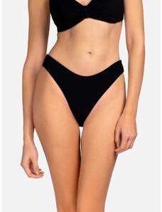 Miss Lou Czarne figi od bikini z niskim stanem - frotte (S (36))