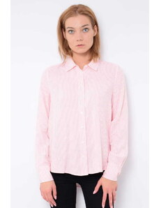 Koszula damska Tommy Hilfiger WW0WW26610 w paski biało-różowa (XS)