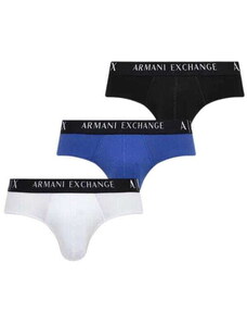 Slipy męskie Armani Exchange 3 PACK 957024 CC282 biały czarny niebieski (S)