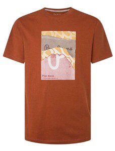 T-shirt męski Pepe Jeans PM509105 867 brązowy (M)